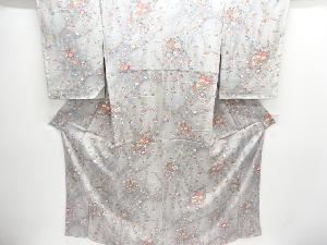 未使用品　枝花模様小紋着物